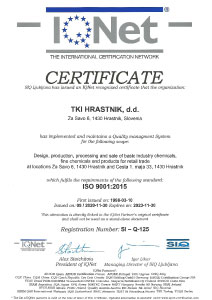 Certifikat ISO IQ 9001